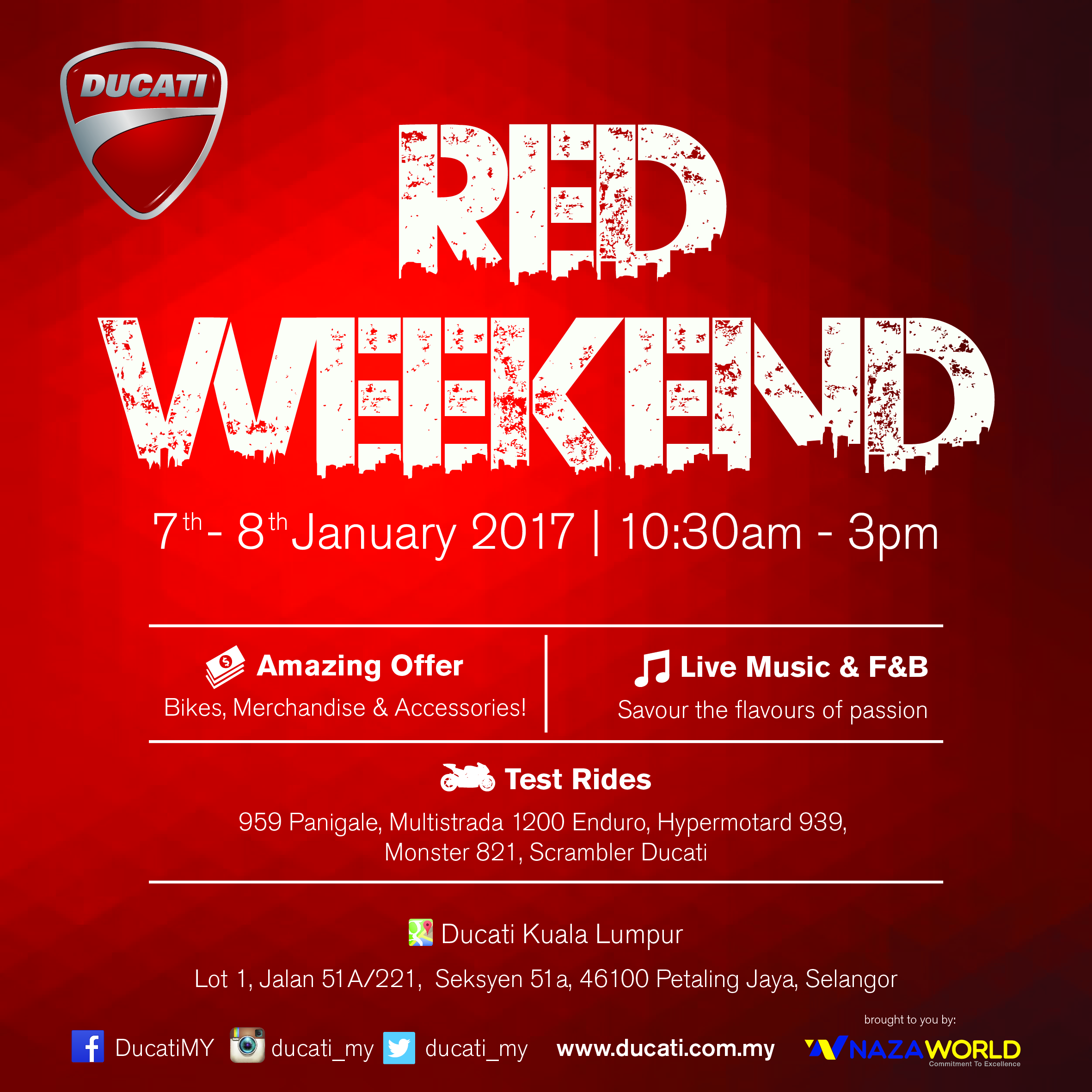 Ducati Malaysia's Special "Red Weekend" Promotion Motorcycle news, Motorcycle reviews from Malaysia, and the world BikesRepublic.com
